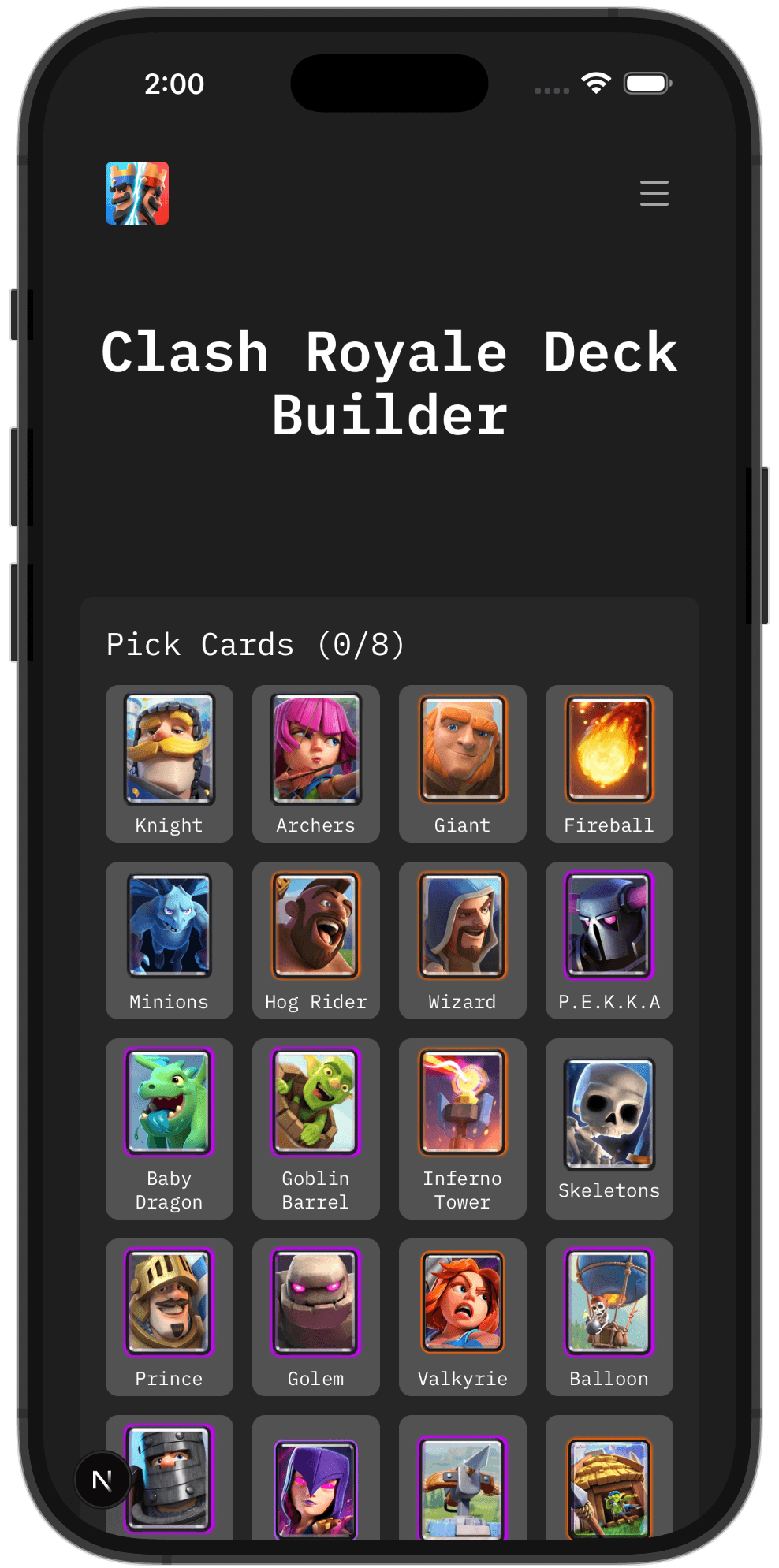 Phone displaying BlueKingRedKing app